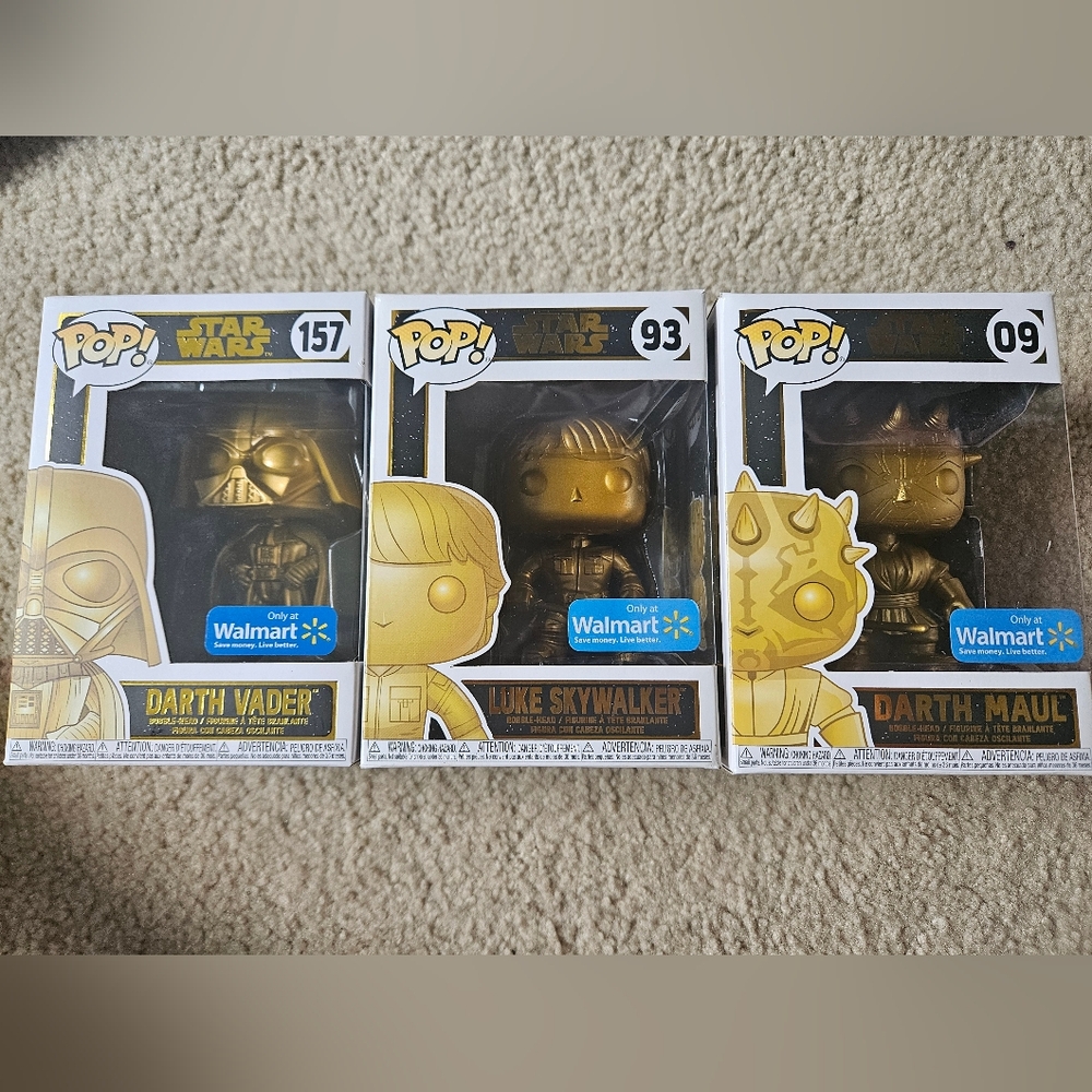 3 pack Funko Star Wars gold